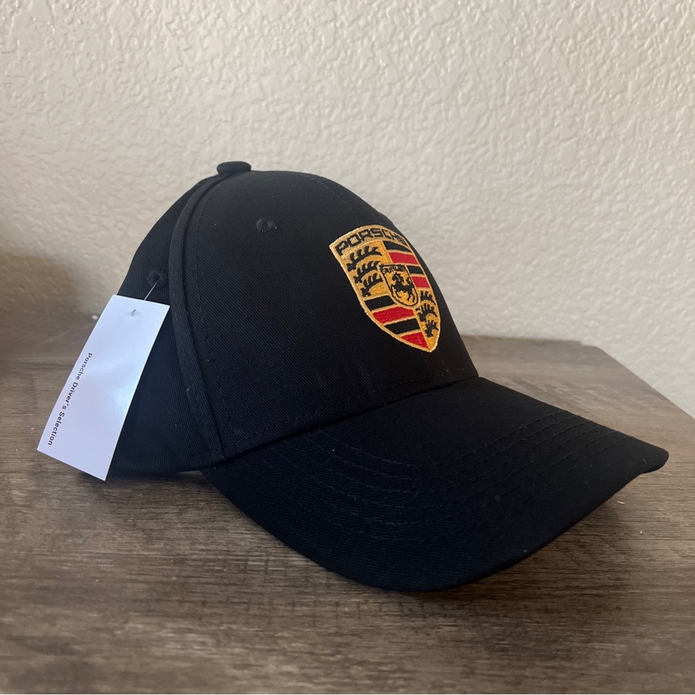 Black Porsche adjustable hat new with tags